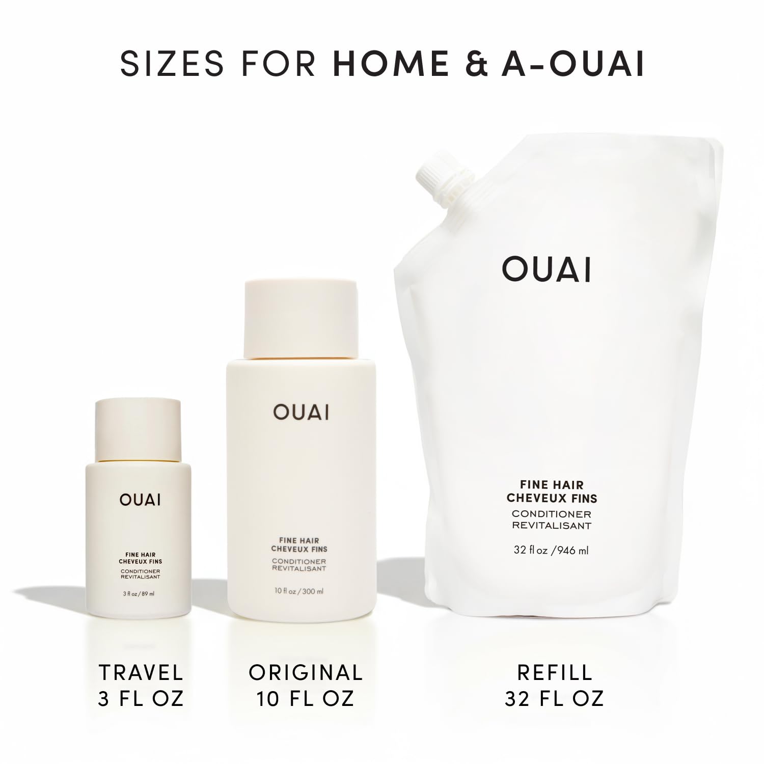 OUAI Fine Hair Conditioner - Premium Volumizing Conditioner for the Indulgent Vanity, 10 Oz