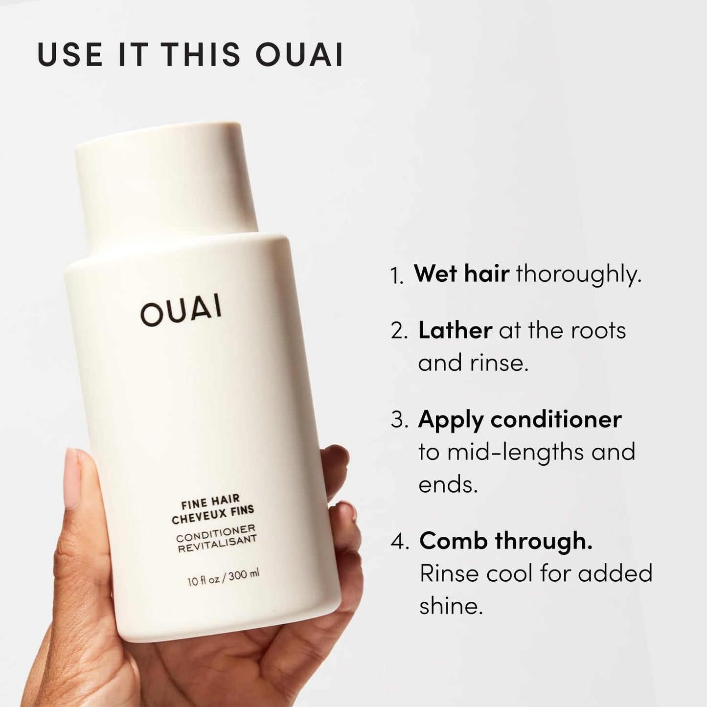 OUAI Fine Shampoo and Conditioner Set - TSA Travel Size Volumizing Duo for the Carry-On Weekend Bag