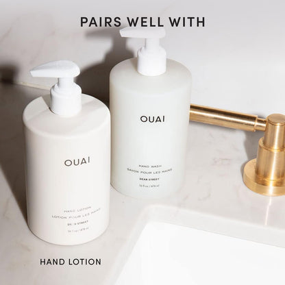 OUAI Hand Wash, Dean Street - Premium Exfoliating Hand Soap for Elevated Bathroom Counter, Spa-Grade Skin Replenishment