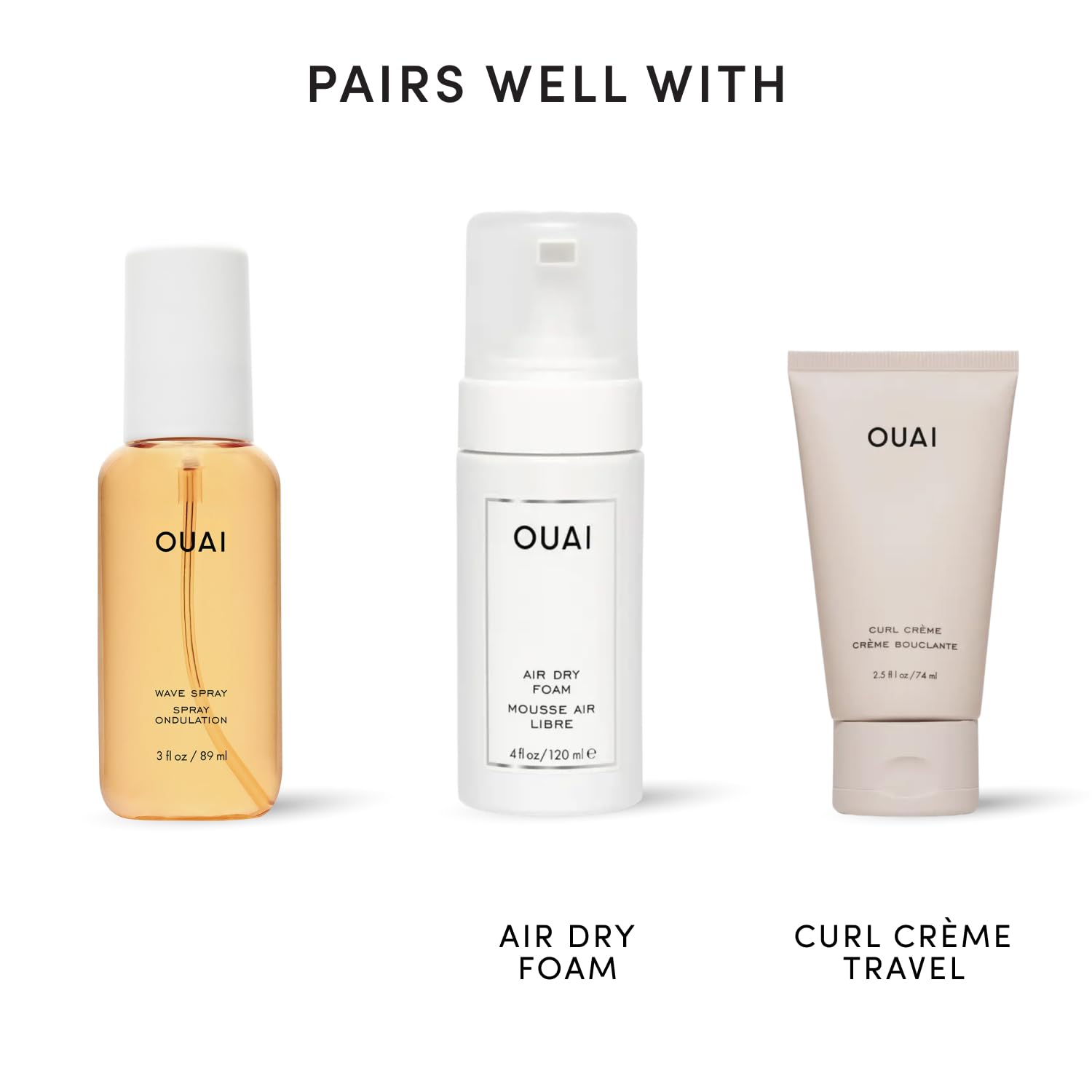 OUAI Wave Spray - Beach Day Hair Mist for the Boardwalk and Patio Brunch, Salt-Free Coconut Texture Spray (3 fl oz)