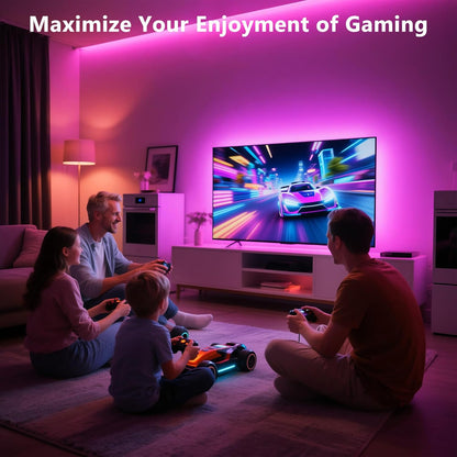 PANGTON VILLA Bias Lighting for HDTV – Distraction-Free Background Glow for Home Office and Dorm Setup