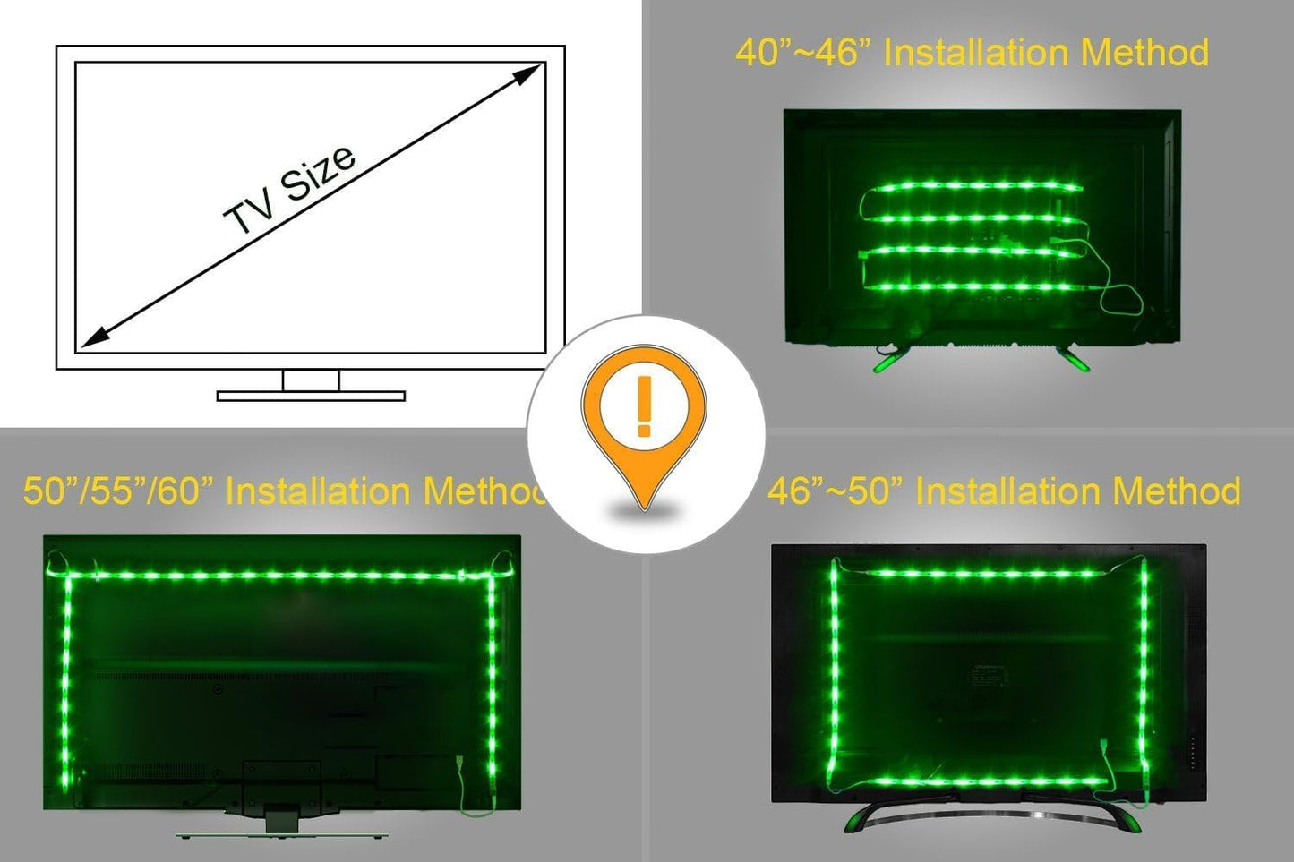 PANGTON VILLA Bias Lighting for HDTV – Distraction-Free Background Glow for Home Office and Dorm Setup