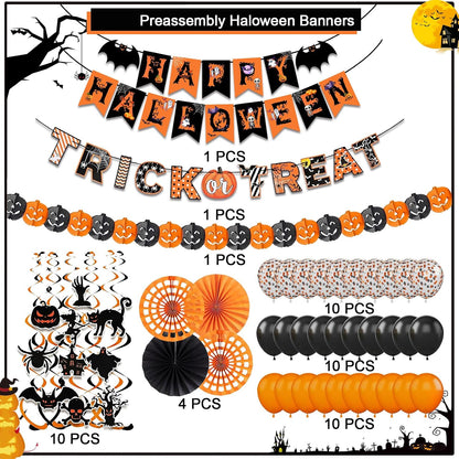 paper pumpkin lantern garland banner (147.5-inch)
