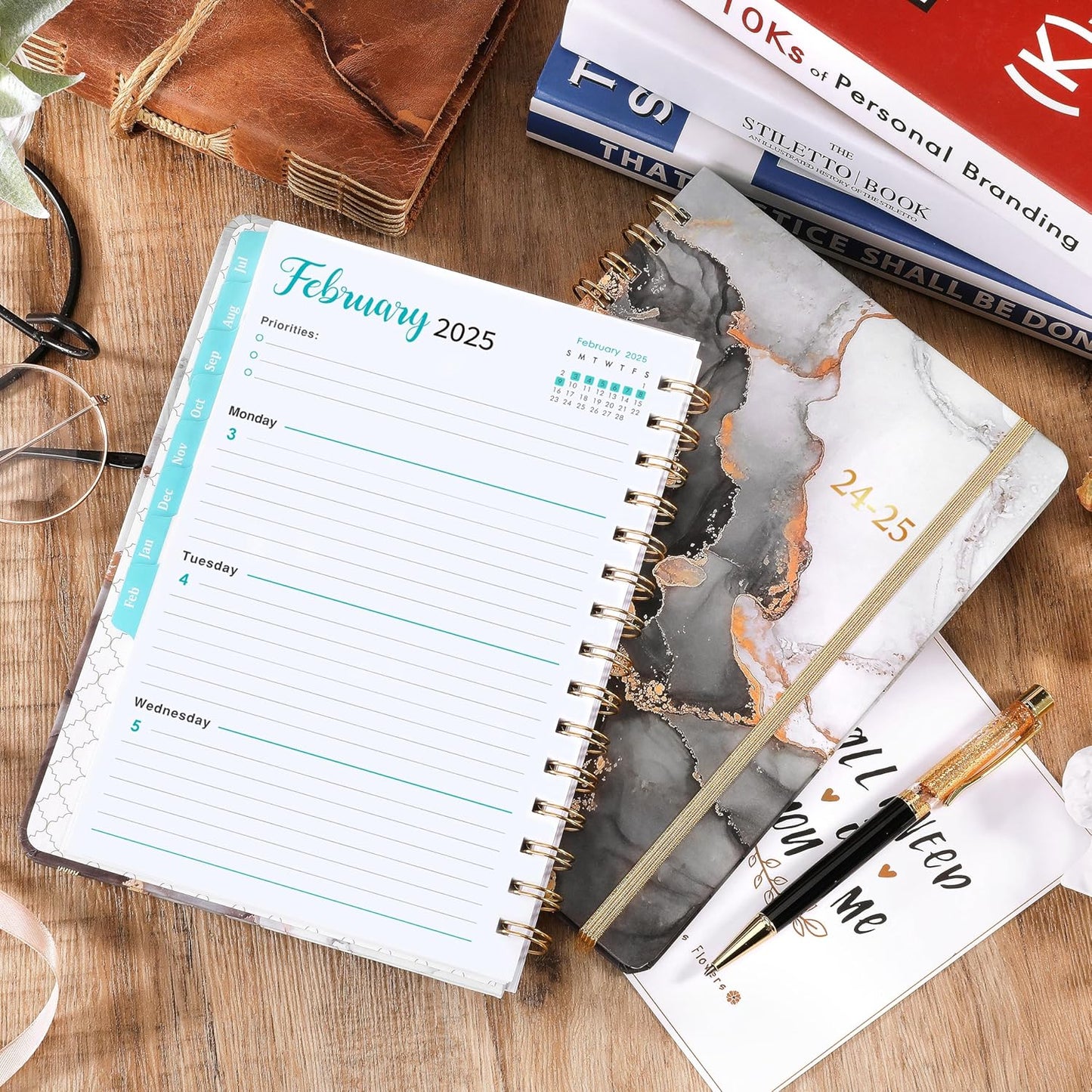 PAPERIAN 2024 Planner – Business Travel Agenda for Briefcase and Carry-On, A5 Hardcover Weekly Planner