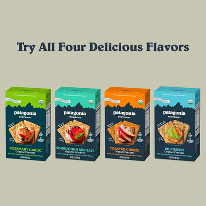 Patagonia Provisions Rosemary Garlic Crackers – Artisan Pairing Gift for Cheese Lovers and Charcuterie Enthusiasts