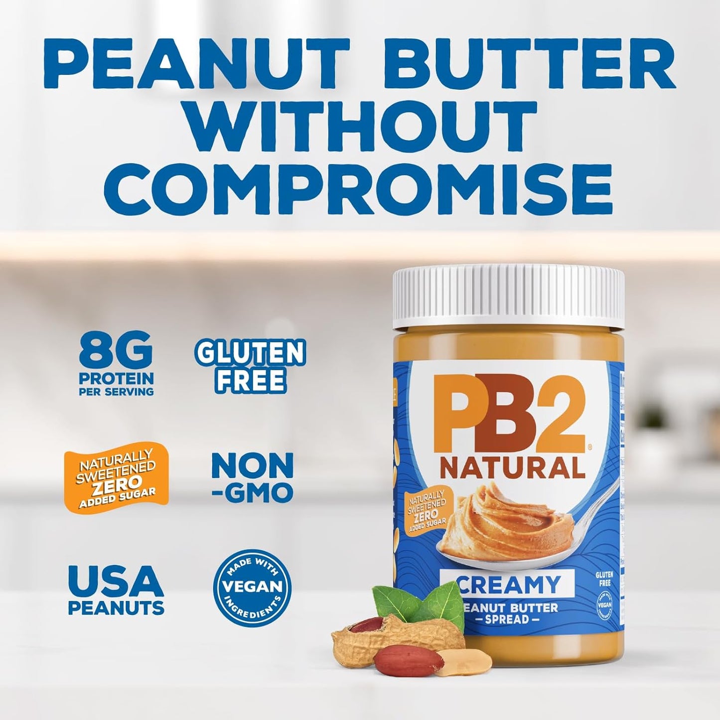PB2 Natural Creamy Peanut Butter – Playdate-Ready Pantry Jar for Parents Who Want a Cleaner Nut Butter for Kids