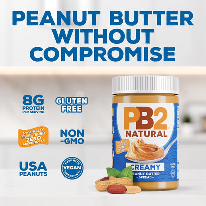 PB2 Natural Creamy Peanut Butter – Playdate-Ready Pantry Jar for Parents Who Want a Cleaner Nut Butter for Kids
