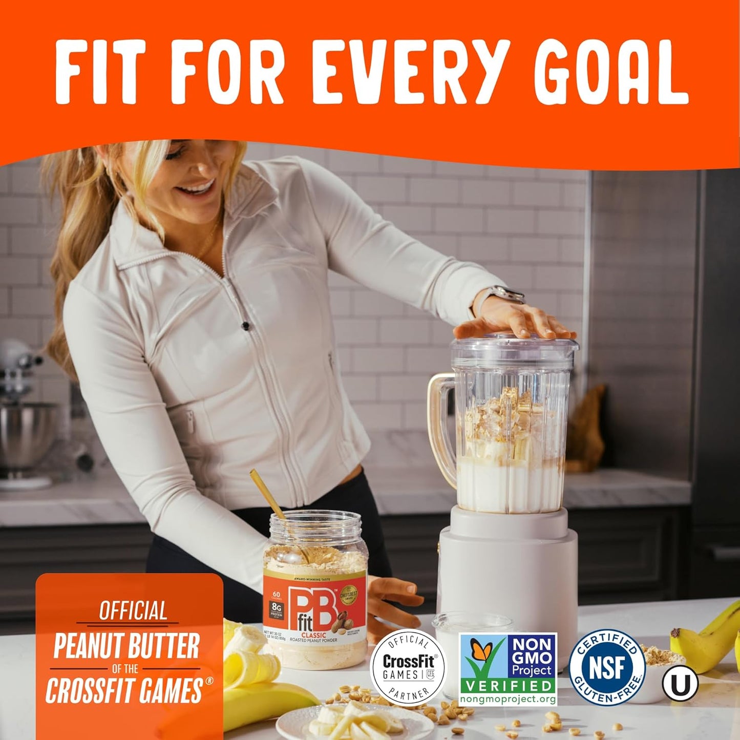 PBfit Powdered Peanut Butter – Low-Fat Breakfast Boost for Wellness-Focused Adults Tracking Macros, Gluten and Dairy Free
