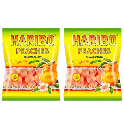 peach-flavored gummies with detailed fruit-shaped molding