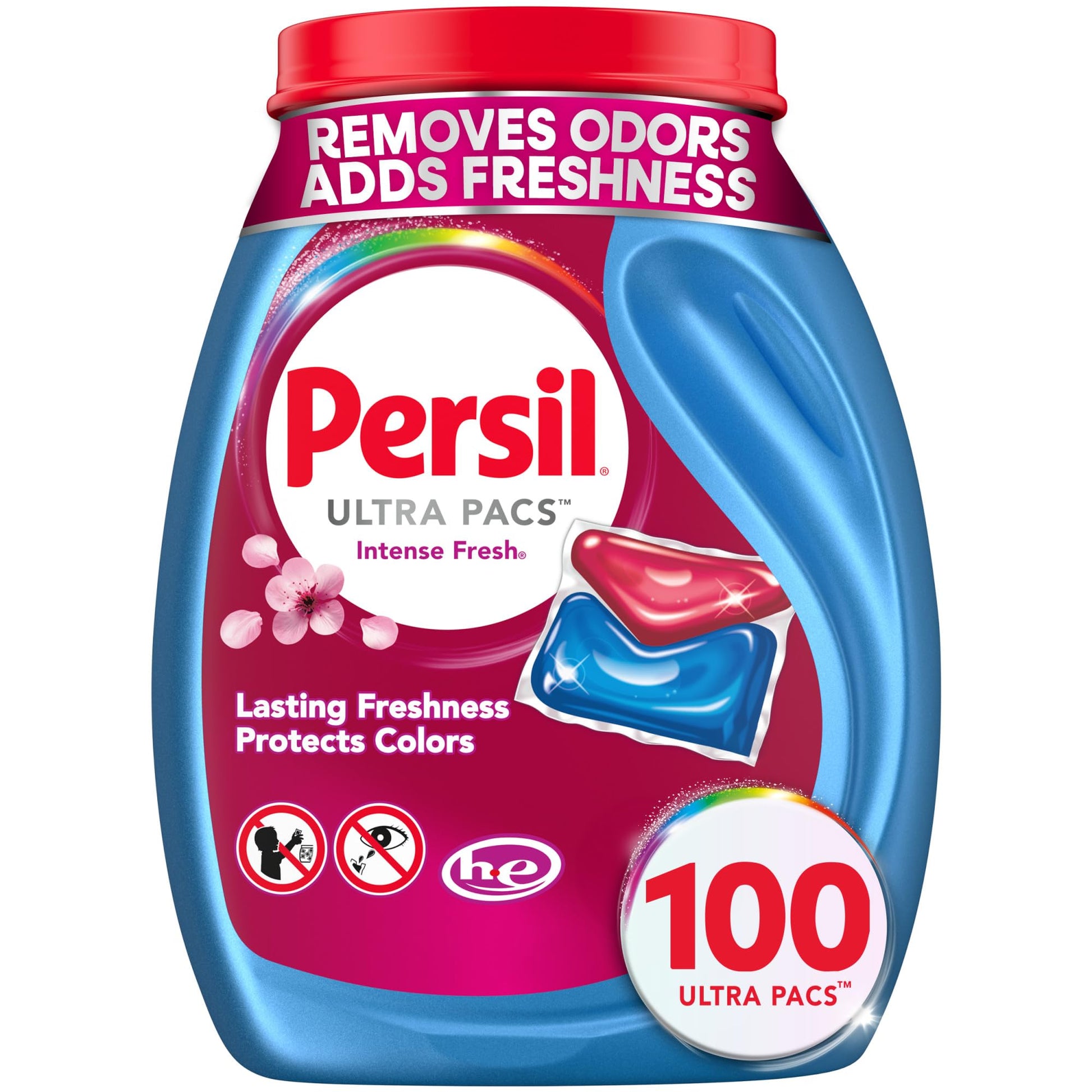 Persil Ultra Pacs Intense Fresh Laundry Detergent – Self-Care Scent Boost for Home Laundry Area, Intense Fresh Everyday Clean 100 Pacs
