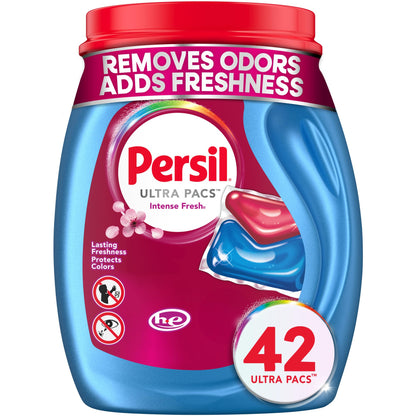 Persil Ultra Pacs Intense Fresh Laundry Detergent – Self-Care Scent Boost for Home Laundry Area, Intense Fresh Everyday Clean 100 Pacs