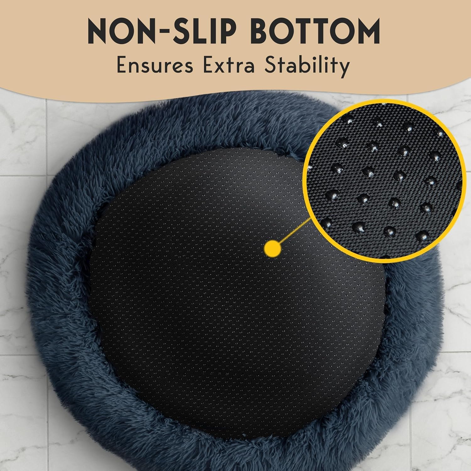 PetJett Anti-Anxiety Donut Dog Bed Medium – Housewarming Gift for Dog Moms, Washable Round Pet Bed in Gift-Ready Style