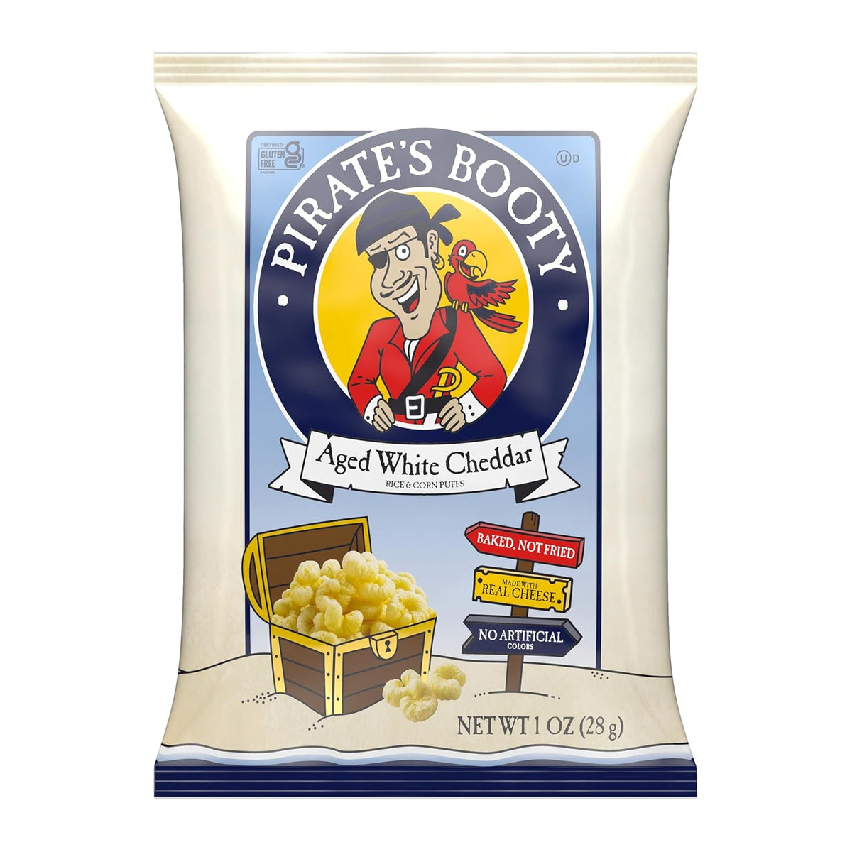 Pirate's Booty Gluten-Free Cheese Puffs – Snack Drawer Staple for Ingredient-Conscious Parents, No Artificial Colors, 6ct