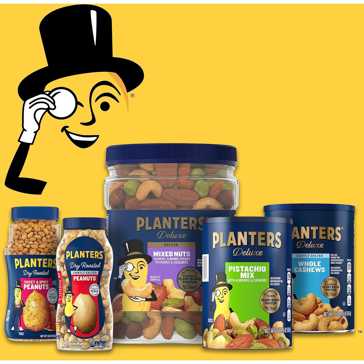 PLANTERS Deluxe Whole Cashews – Outdoor Entertaining Snack for Patio Gatherings, Kosher Certified