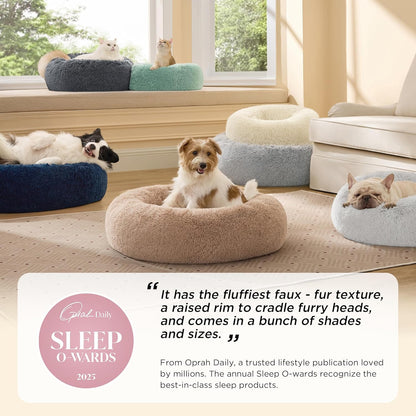 plush faux fur surface with microfiber filling for long-lasting fluff