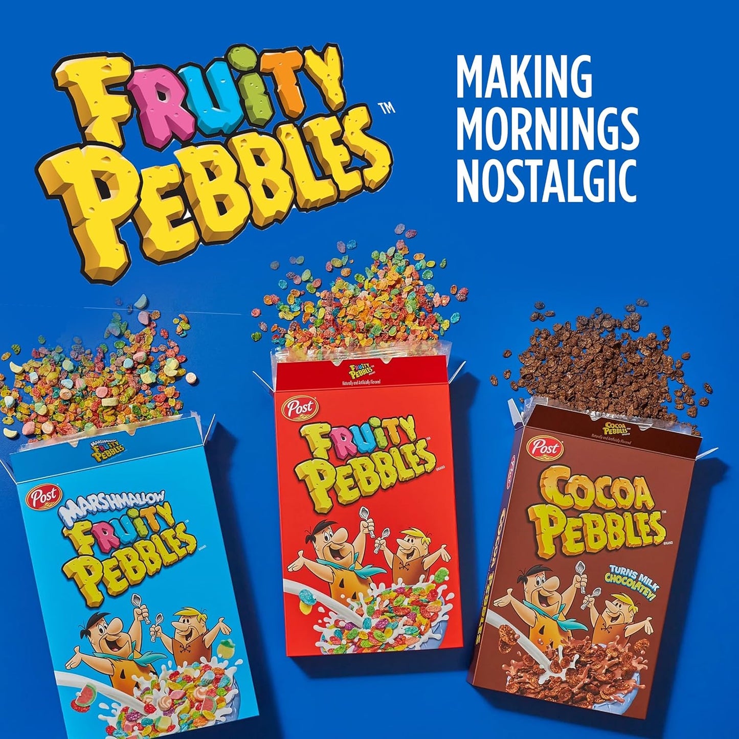 Post Fruity Pebbles Cereal – Bulk 3 Pack Gluten Free Cereal for Stocking the Pantry