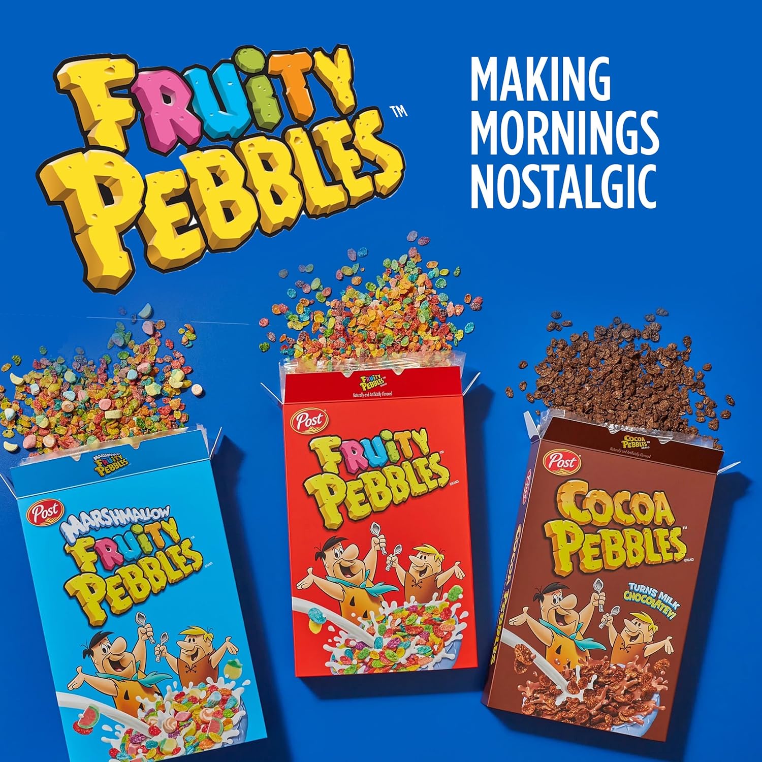 Post Fruity Pebbles Cereal – Bulk 3 Pack Gluten Free Cereal for Stocking the Pantry
