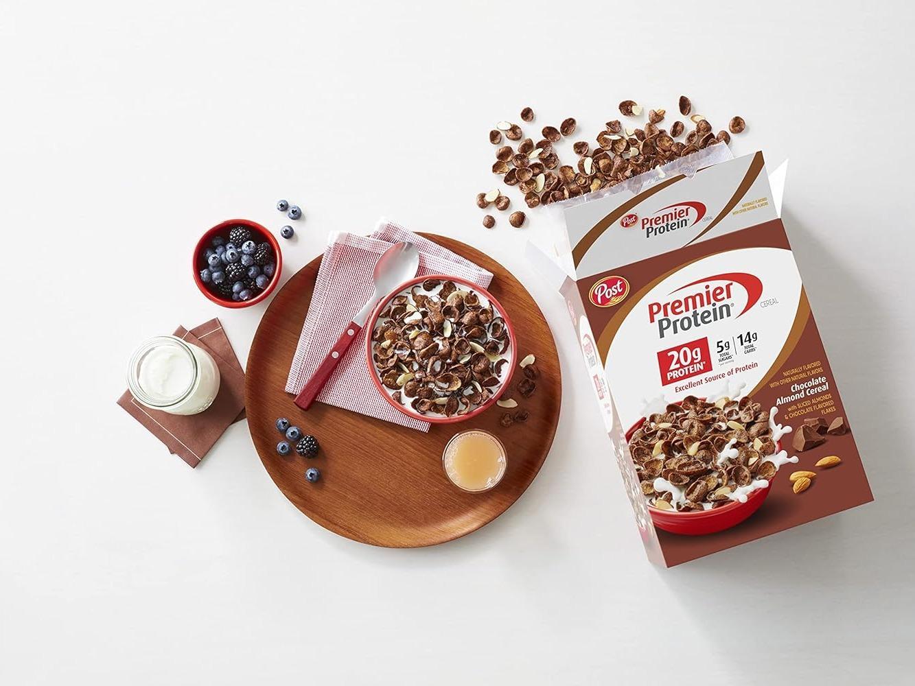 Post Premier Protein Chocolate Almond Cereal — Mindful Morning Ritual Cereal with 20g Plant Protein for Satiety-Focused Wellness