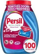 Persil Ultra Pacs Intense Fresh Laundry Detergent – Self-Care Scent Boost for Home Laundry Area, Intense Fresh Everyday Clean 100 Pacs