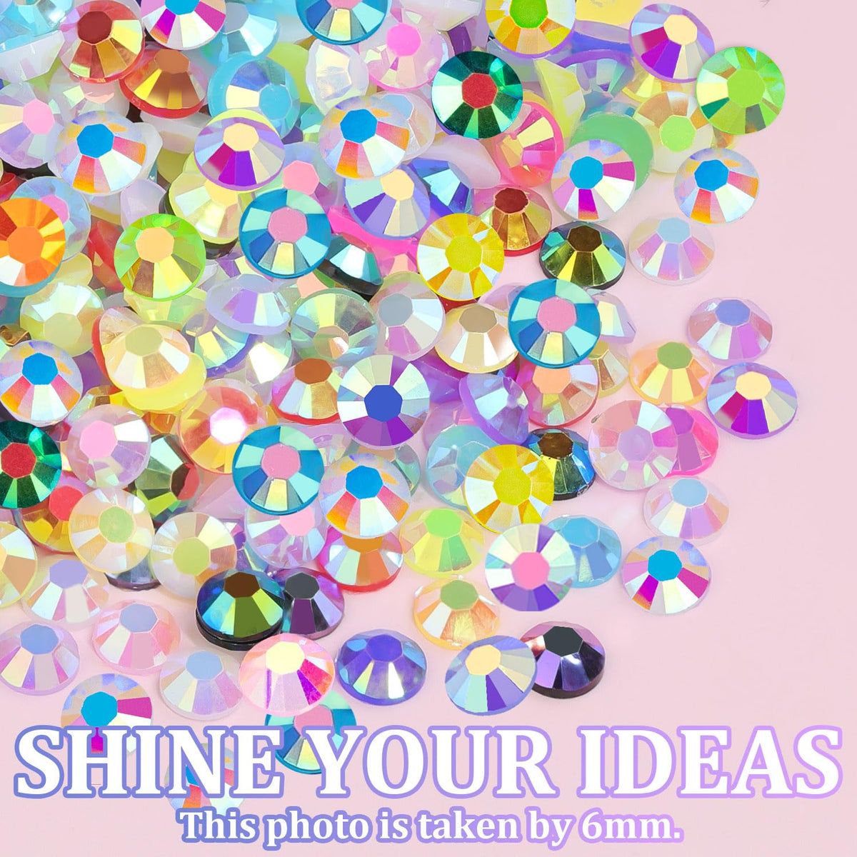 Premium Resin Rhinestone Collection – 34000 Pcs AB Coated Jelly Flatback Gems 3mm with Elegant 24-Grid Display Case for High-End Crafting