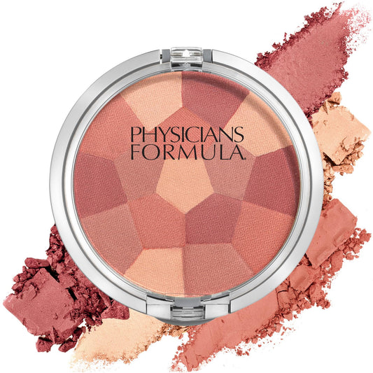 pressed powder palette with mosaic of complementary blush hues