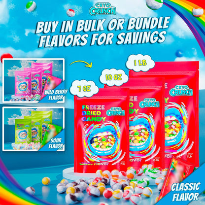 Primary Colors Candy Freeze Dried Candy 10oz Portable Crunchy Candy - Outdoor Picnic and Patio Dessert for Mess-Free Entertaining