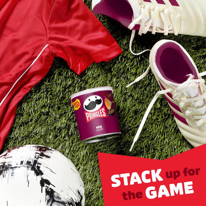 Pringles BBQ Grab N' Go – Travel and Road Trip Snack for Car Cup Holders, 12 Stackable Cans