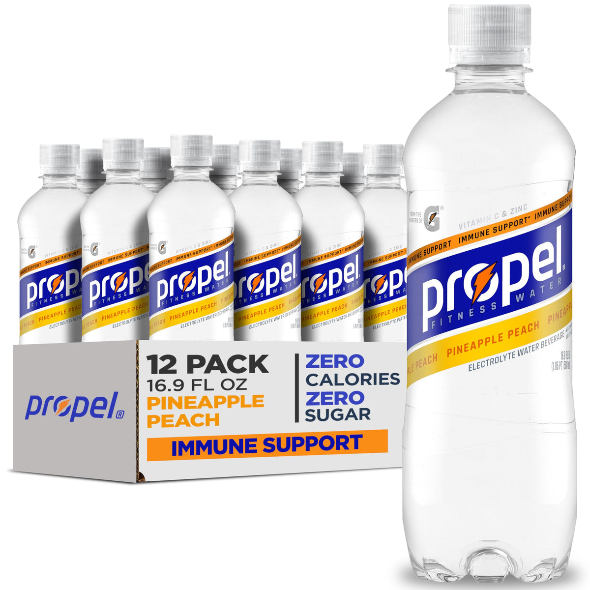 Propel Zero Sugar Electrolyte Water – Sustained Focus Hydration for Busy Professionals and Commute Routines, 16.9 oz 24 Pack