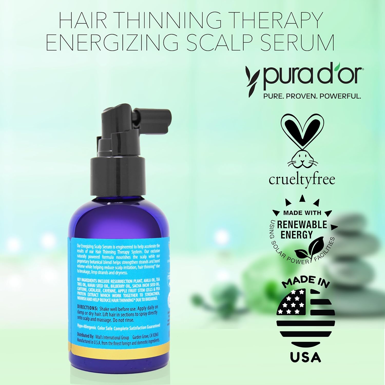 PURA D'OR Scalp Serum with Biotin & Copper Tripeptide – Practical Valentine's Day Gift for Partner, 4oz