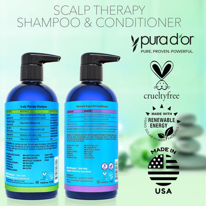 PURA D'OR Scalp Therapy 3-in-1 Hair & Body Wash — Stress-Relief Scent Ritual for Meditation Bath Time
