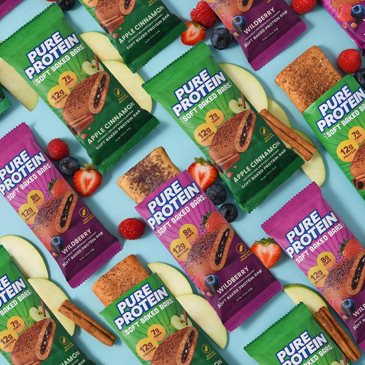 Pure Protein Wildberry Soft Baked Bars – Pantry Staple for Work-From-Home Fuel, Individually Wrapped Grab-and-Go Bars