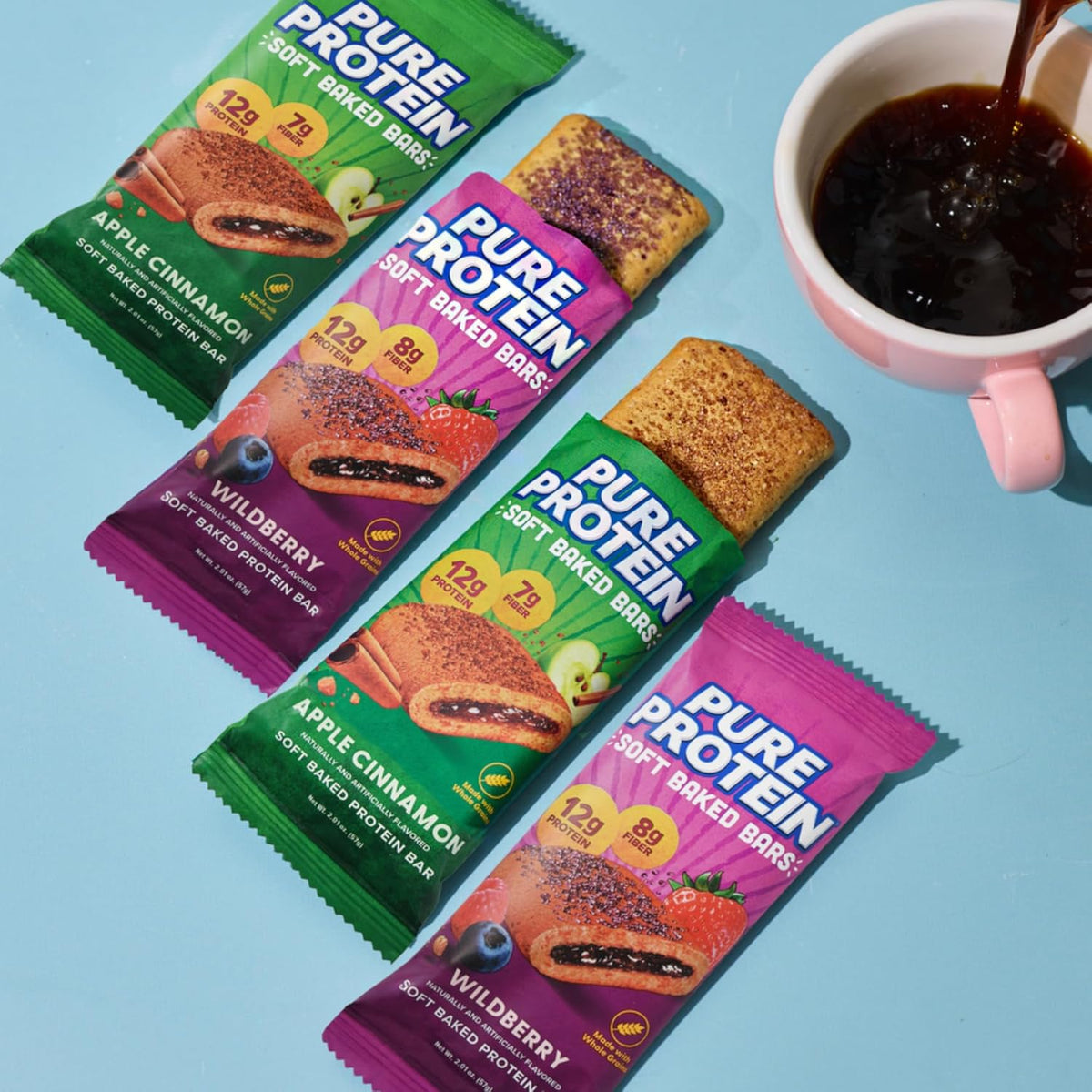 Pure Protein Wildberry Soft Baked Bars – Pantry Staple for Work-From-Home Fuel, Individually Wrapped Grab-and-Go Bars