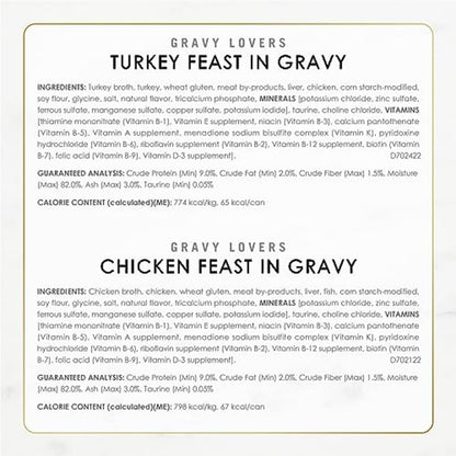 Purina Fancy Feast Gravy Lovers Wet Cat Food – Complete Balanced Poultry and Beef Recipes for Stress-Free Senior Cat Feeding Stations