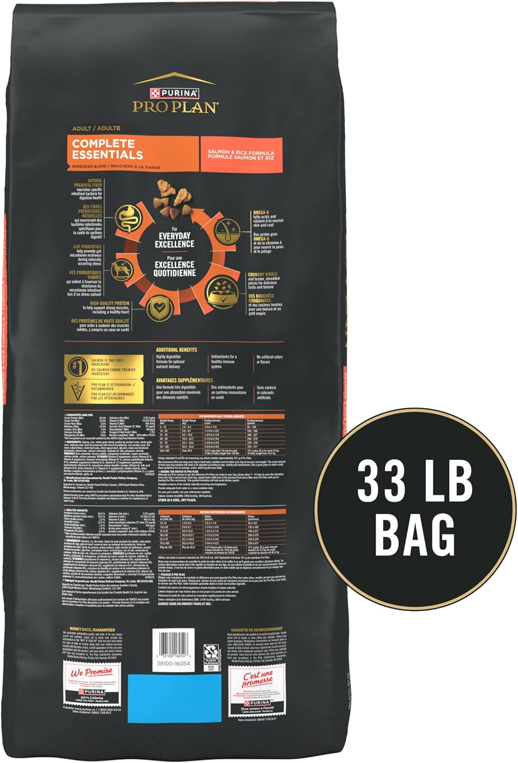 Purina Pro Plan Complete Essentials for Dogs, Premium Birthday Gift for Dog Owners, 33 lb. Bag