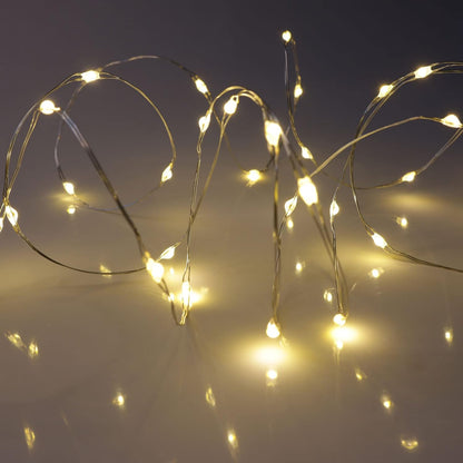 QBIS 40 LED Battery Fairy Lights with Timer – Cool-Running Micro LEDs Safe Around Curtains, Bedding, and Curious Hands