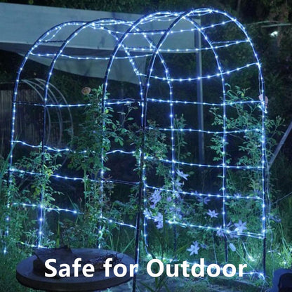 QITONG Solar Rope Lights – Clear PVC Tube Cozy Atmosphere Decor for Gazebo and Shelving, 66ft