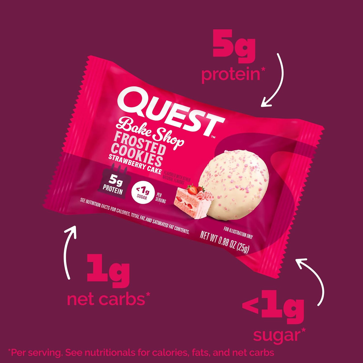 Quest Nutrition Frosted Protein Cookies – Post-Workout Recovery Cookie for Fitness Wellness Routines, High-Protein Low-Carb Refuel