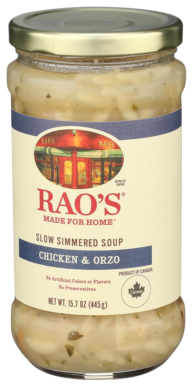 Rao's Made for Home Chicken Orzo Soup – Guilt-Free Comfort Bowl for Ingredient-Conscious Shoppers, Traditional Italian Recipe