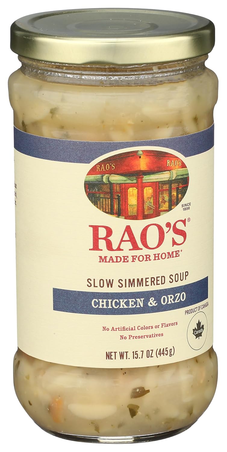 Rao's Made for Home Chicken Orzo Soup – Guilt-Free Comfort Bowl for Ingredient-Conscious Shoppers, Traditional Italian Recipe