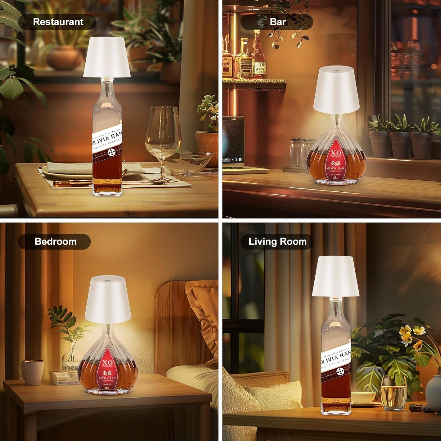 Rechargeable Wine Bottle Light for Camping and Outdoor Events, 3 Color Settings