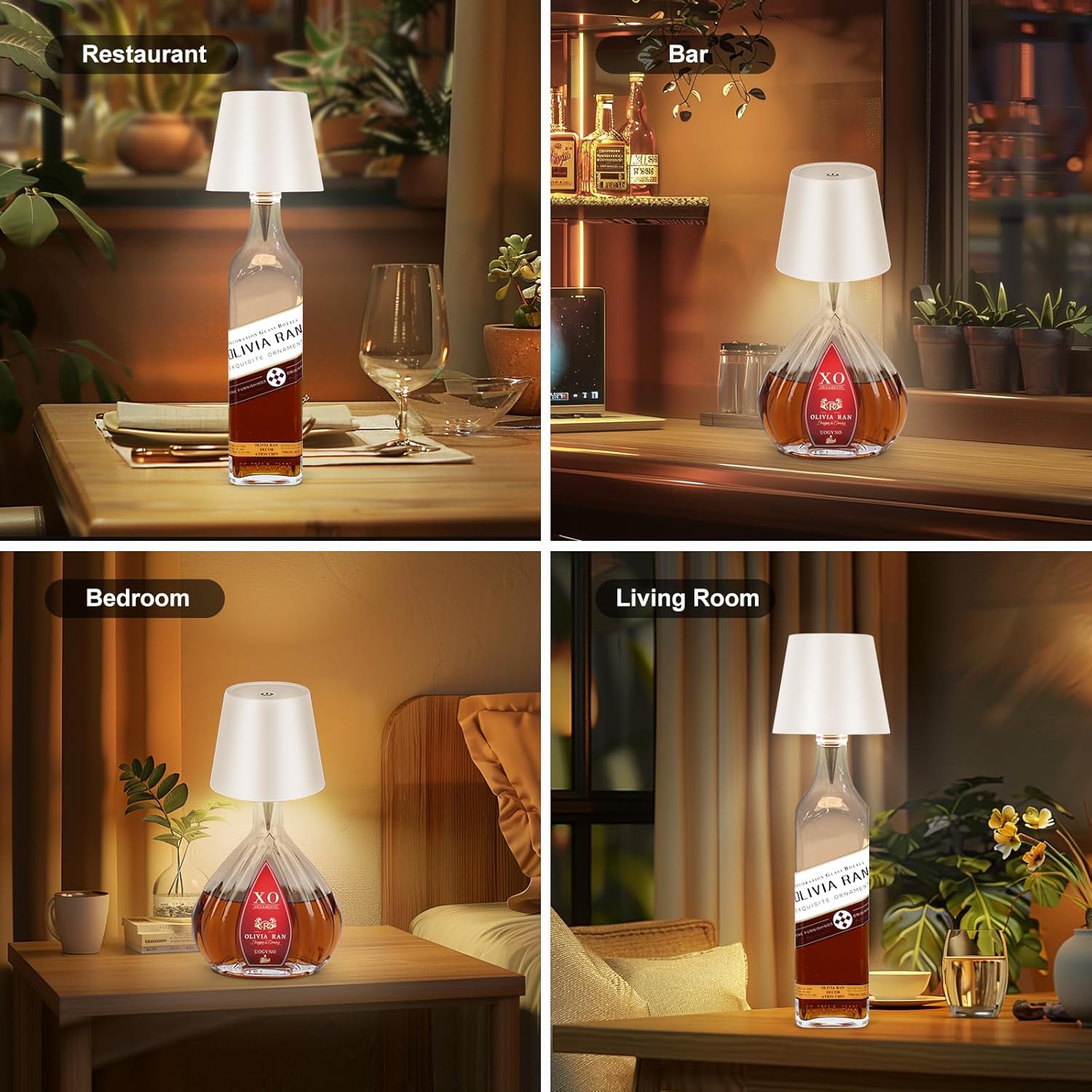 Rechargeable Wine Bottle Light for Camping and Outdoor Events, 3 Color Settings