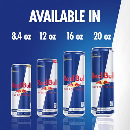 Red Bull Energy Drink – Study Aid for Late-Night Projects and Exam Prep Sessions, 12 Fl Oz 12-Pack