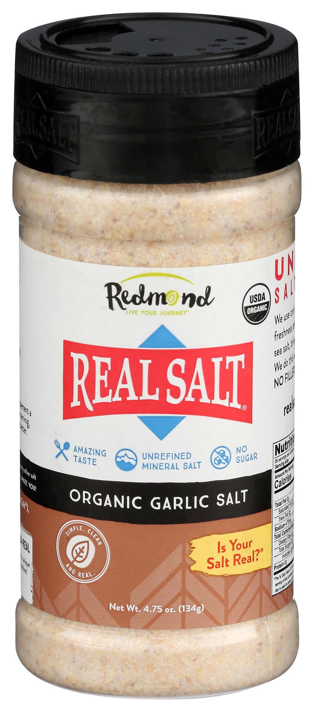 Redmond Real Sea Salt - Natural Unrefined Gluten Free, Garlic Salt 4.75 Ounce …