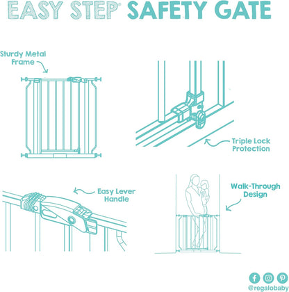 Regalo Versatile Baby Gate with Walk-Through Door – Pressure Mounted Gate for Home Office, Laundry Room and Garage Entry