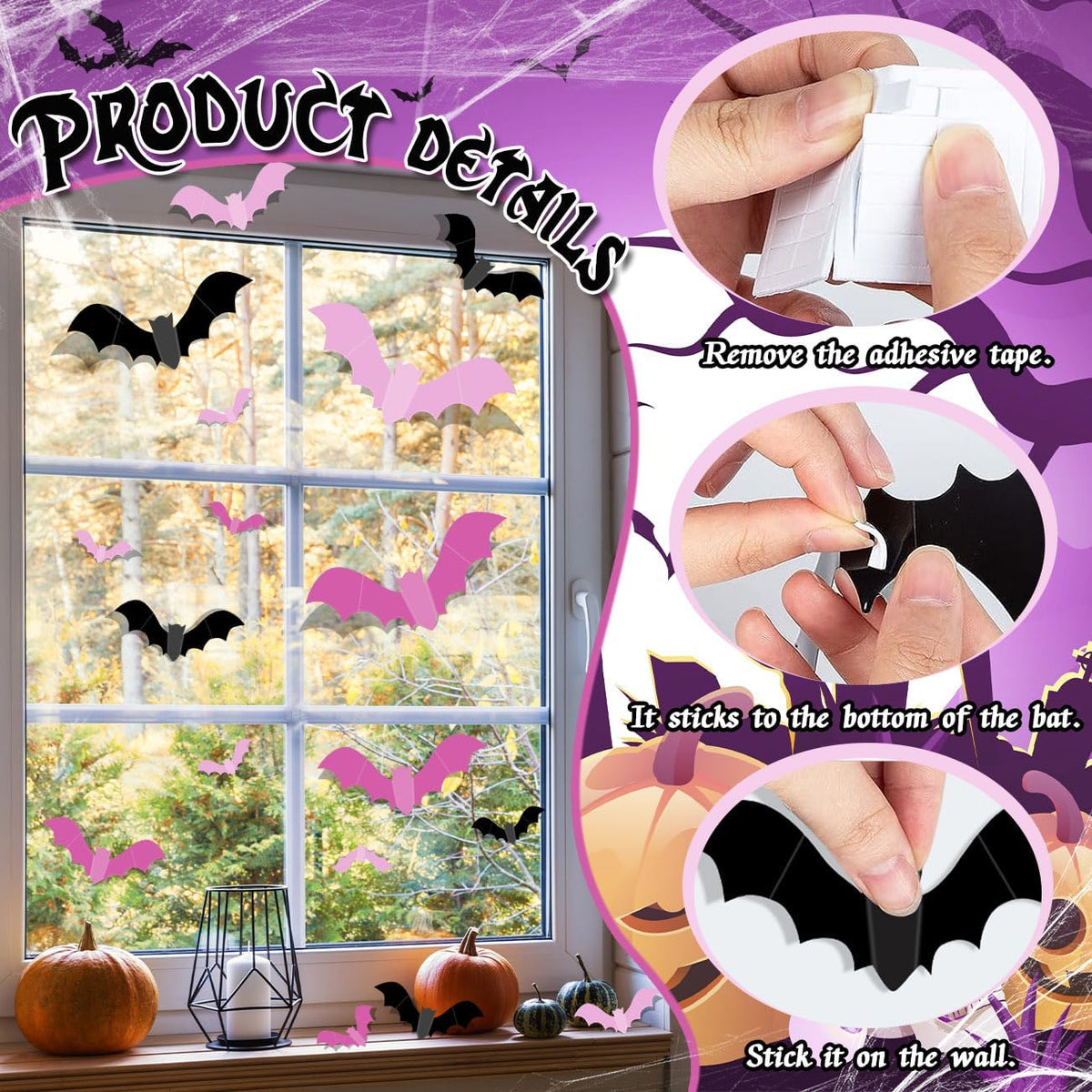 removable, single-use decals that peel off without residue on glass, doors, and walls