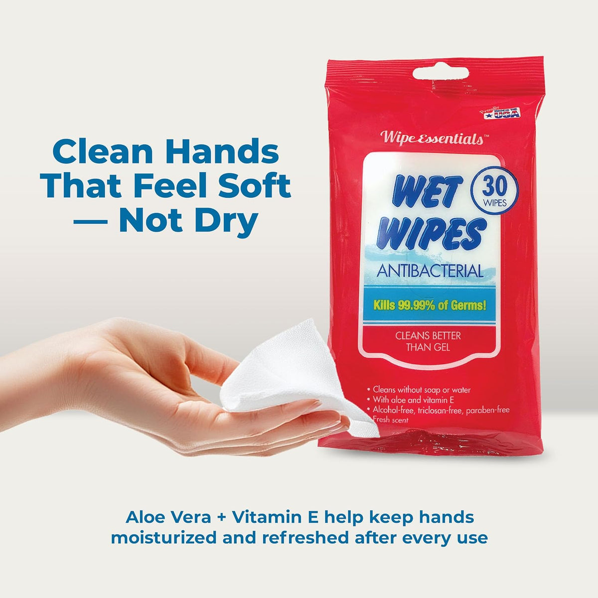 resealable 30-count travel-size pouch for portability