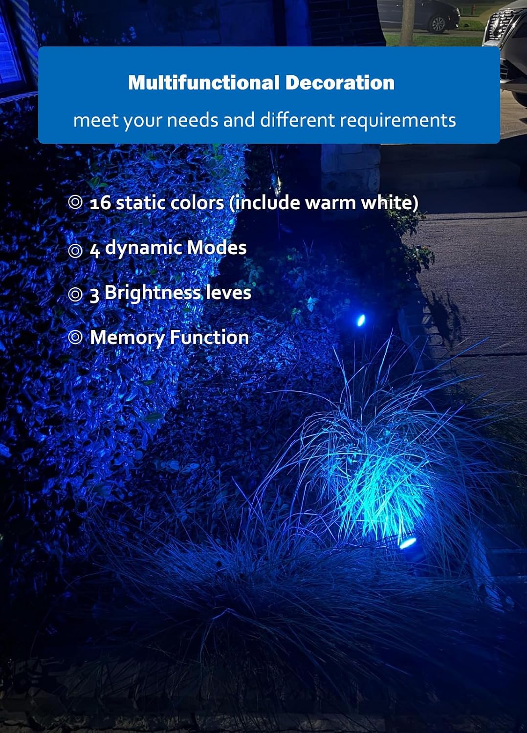 rf remote control with 3 brightness levels and memory function
