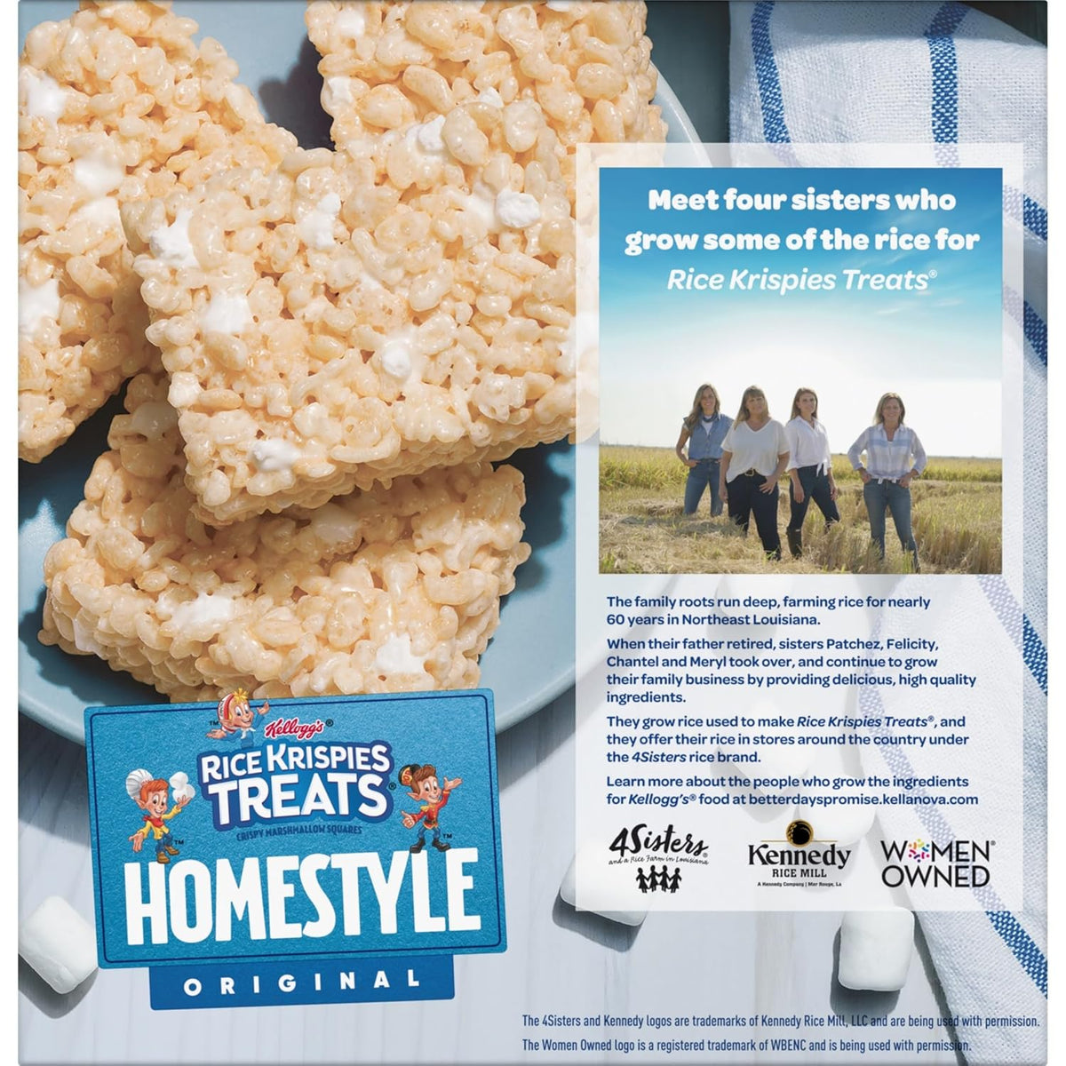 Rice Krispies Treats Homestyle Marshmallow Snack Bars Simple Ingredient Treat for Nourishing Family Snack Time, 27.9oz Box