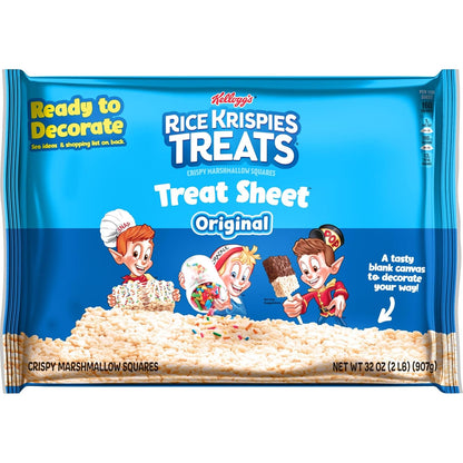 Rice Krispies Treats Pre-Made Sheet – No-Mess Treat Base for Outdoor Birthday Parties, 32oz