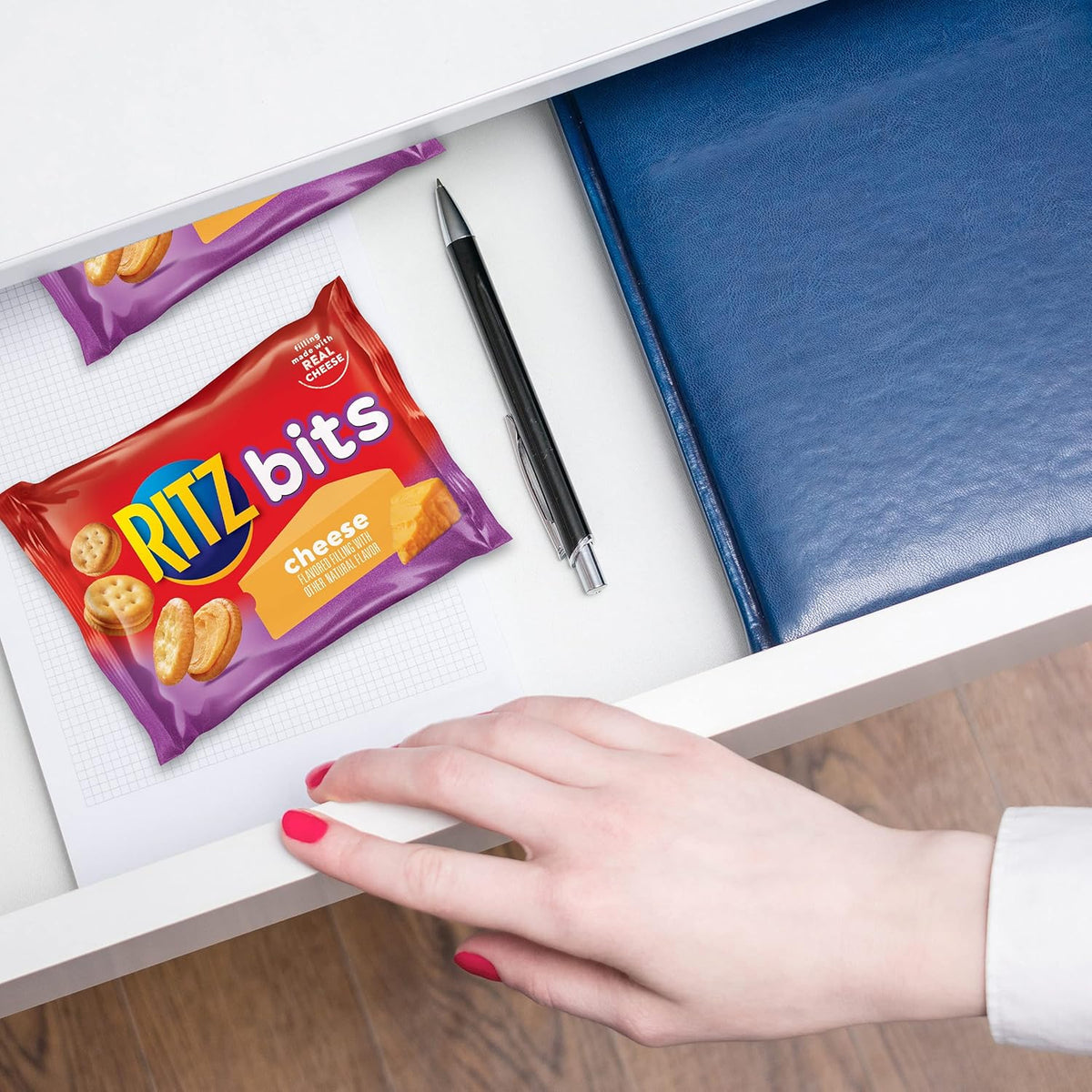 RITZ Bits Cheese and PB Crackers Variety Pack – Travel Snacks for Road Trips, Flights, and Hotel Stays, 20 Single-Serve Boxes